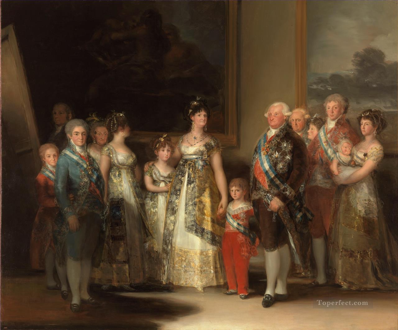 Carlos IV de España y su familia Francisco de Goya Pintura al óleo